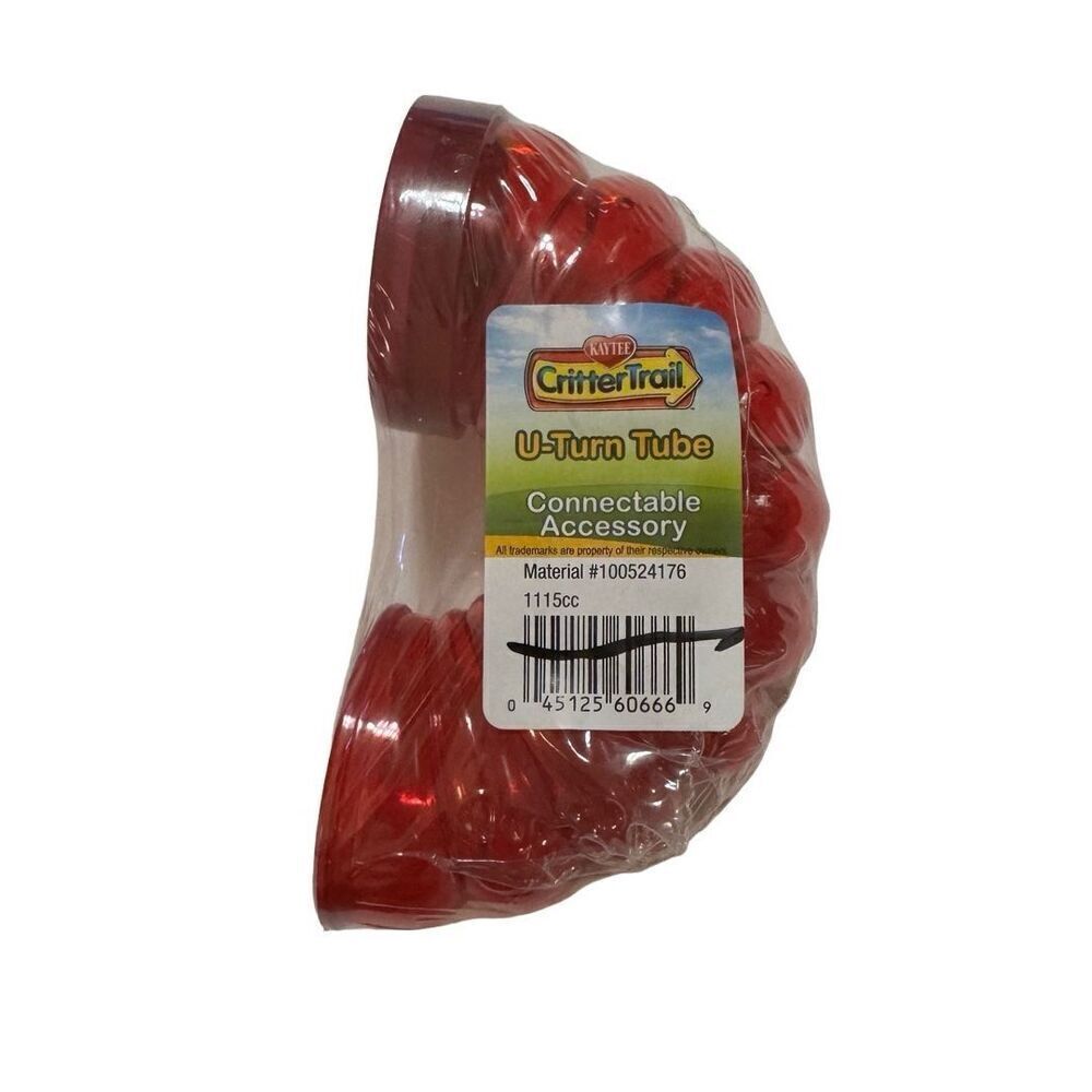 Kaytee Crittertrail Fun-nel U-Turn Tubes for Small Pets NWT Red